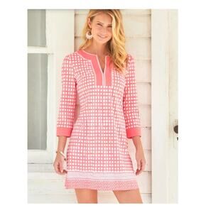 Cabana Life Nantucket Tunic Dress 3/4 Sleeve Pullover Stretch UPF 50+ Medium